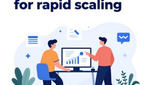 Футуристическая иллюстрация символизирующая современные growth-хаки для быстрого масштабирования стартапов от агентства 78kmh