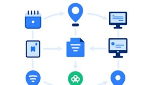 Футуристическая схема потоков данных и каналов дистрибуции для IT-стартапов от агентства 78kmh